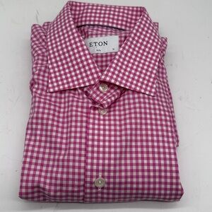 Eton Fuchsia Gingham Shirt